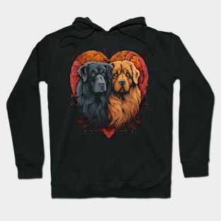 Tibetan Mastiff Couple Valentine Hoodie